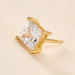 Histoire d'Or Boucle D'oreille Puce Unitaire Sofiane Zirconium plaqué or jaune oxyde