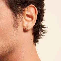 Histoire d'Or Boucle D'oreille Puce Unitaire Sofiane Zirconium plaqué or jaune oxyde