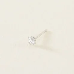 Histoire d'Or Boucle D'oreille Puce Unitaire Niels De Zirconium argent blanc oxyde Clearance