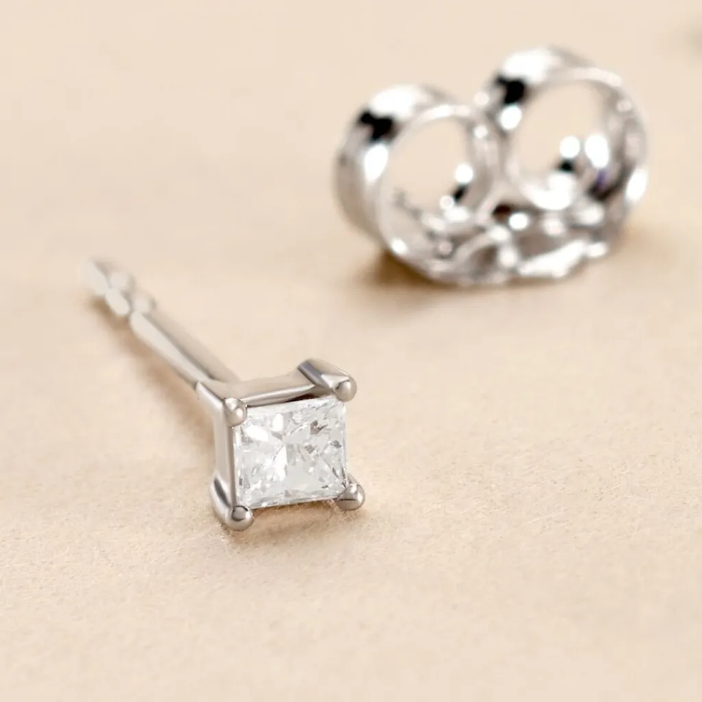 Histoire d'Or Boucle D'oreille Puces Myralie Or Blanc Diamant Outlet