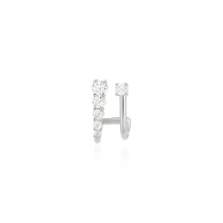 Histoire d'Or Boucle D'oreille Unitaire Minty Argent Blanc Oxyde De Zirconium Discount