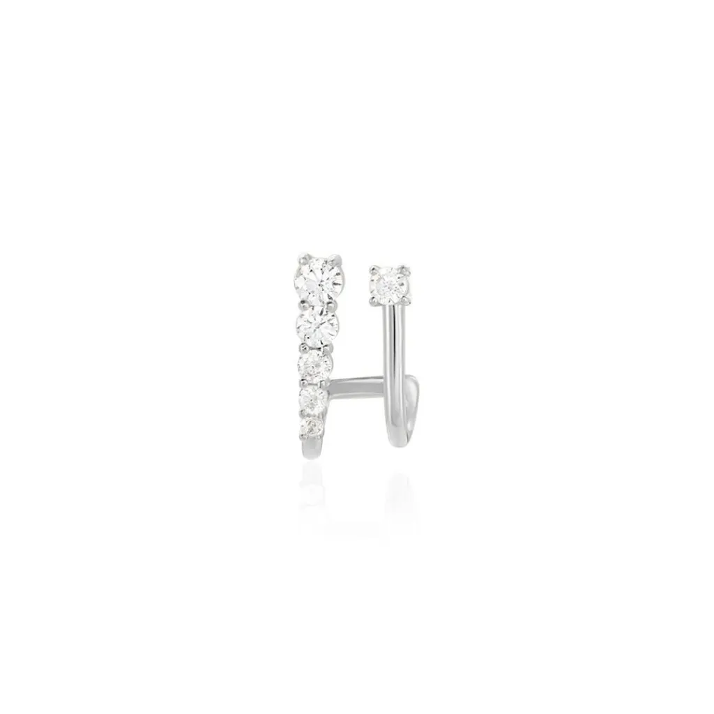 Histoire d'Or Boucle D'oreille Unitaire Minty Argent Blanc Oxyde De Zirconium Discount