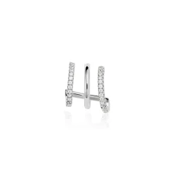 Histoire d'Or Boucle D'oreille Unitaire Minty Argent Blanc Oxyde De Zirconium