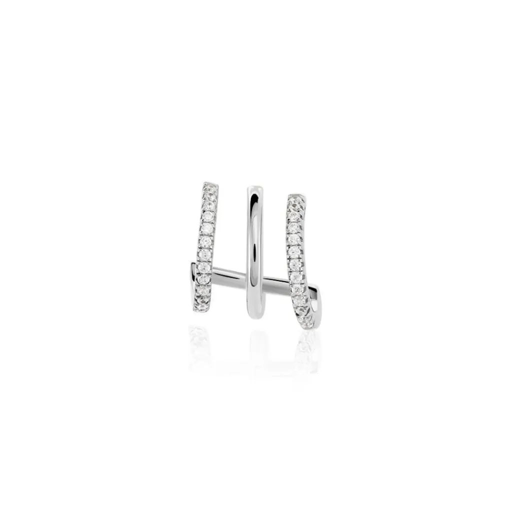 Histoire d'Or Boucle D'oreille Unitaire Minty Argent Blanc Oxyde De Zirconium
