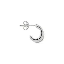 Histoire d'Or Boucle D'oreille Unitaire Minty Argent Blanc Oxyde De Zirconium