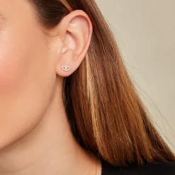 Histoire d'Or Boucles D'oreille Puce Unitaire Oya Or Jaune Oxyde De Zirconium Online