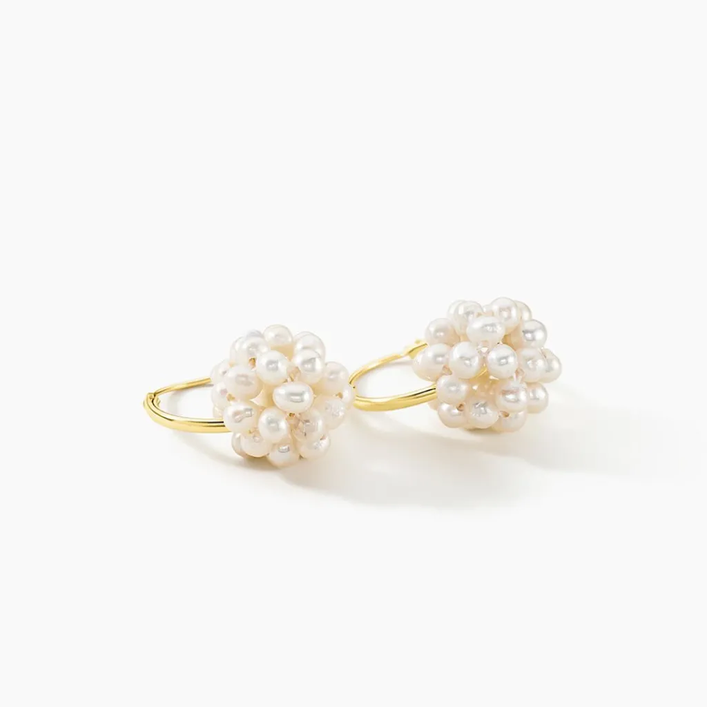 Histoire d'Or Boucles D'oreilles Adon Semi-baroques Or Jaune Perle De Culture Best