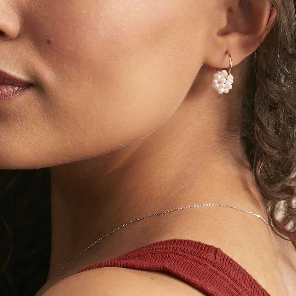 Histoire d'Or Boucles D'oreilles Adon Semi-baroques Or Jaune Perle De Culture Best