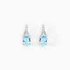 Histoire d'Or Boucles D'oreilles Audea Or Blanc Topaze Et Oxyde De Zirconium Best
