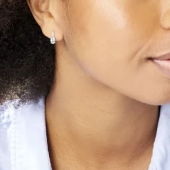 Histoire d'Or Boucles D'oreilles Audea Or Blanc Topaze Et Oxyde De Zirconium Best