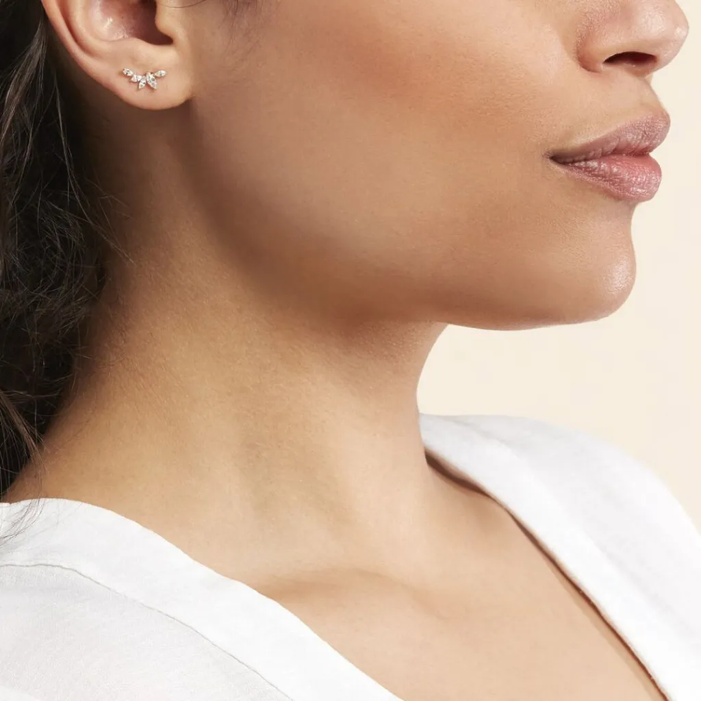 Histoire d'Or Boucles D'oreilles Barrettes Youssa Barrettes 5 Or Jaune Oxydes