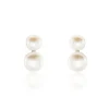 Histoire d'Or Boucles D'oreilles Clips Argent Blanc Viano Perles Oxydes New