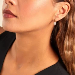 Histoire d'Or Boucles D'oreilles Collection Icone Or Jaune Diamant Synthétique