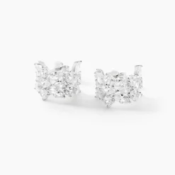 Histoire d'Or Boucles D'Oreilles Créoles Glow Up Argent Blanc Oxyde De Zirconium Sale