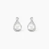 Histoire d'Or Boucles D'oreilles Davy Or Blanc Perle De Culture Oxyde Clearance