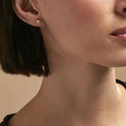 Histoire d'Or Boucles D'oreilles Dépareillées Munroe Or Jaune Oxyde De Zirconium Hot