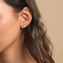 Histoire d'Or Boucles D'oreilles Dépareillées Printemps Précieux Or Jaune Améthyste New