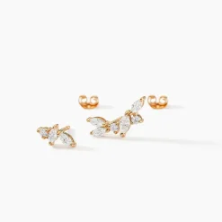 Histoire d'Or Boucles D'oreilles Dépareillées Jardins D'hiver Plaqué Or Oxyde Online