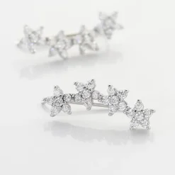 Histoire d'Or Boucles D'oreilles Grimpantes Sohalia Argent Blanc Oxyde De Zirconium Online