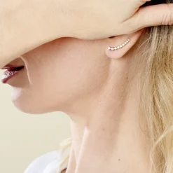 Histoire d'Or Boucles D'oreilles Grimpantes Plaqué Or Jaune Nazeli Oxyde New