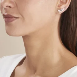 Histoire d'Or Boucles D'oreilles Grimpantes Sakira Argent Blanc Oxyde De Zirconium Outlet