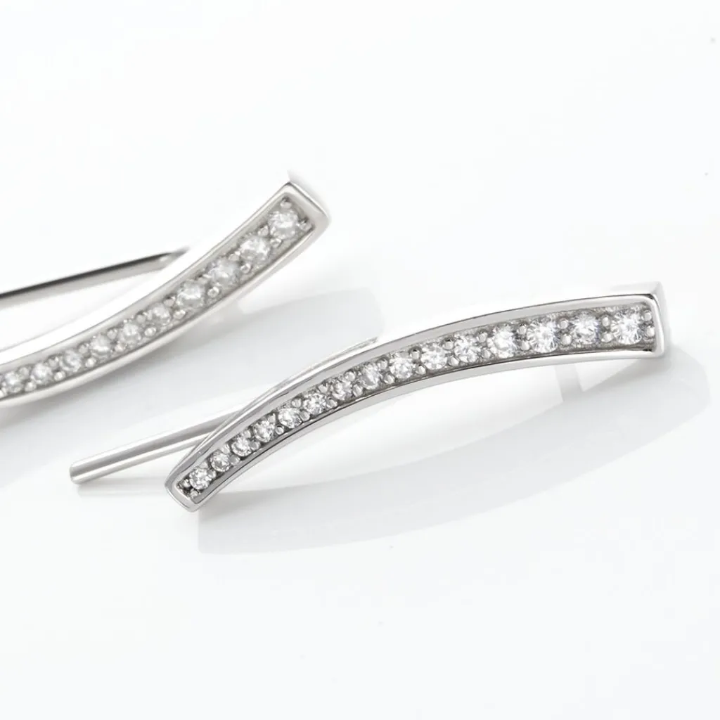 Histoire d'Or Boucles D'oreilles Grimpantes Argent Blanc Solvic Oxydes De Zirconium Online