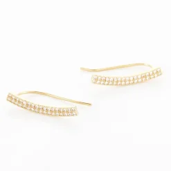 Histoire d'Or Boucles D'oreilles Grimpantes Jennyferine Plaqué Or Jaune Oxydes New