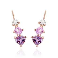 Histoire d'Or Boucles D'oreilles Lauressa Oxyde or rose amethyste violet Outlet
