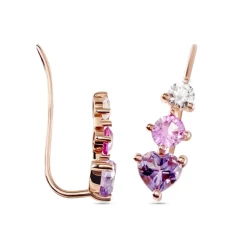 Histoire d'Or Boucles D'oreilles Lauressa Oxyde or rose amethyste violet Outlet
