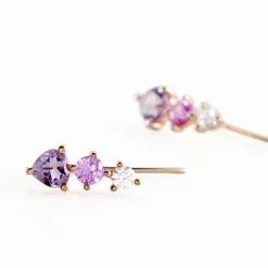 Histoire d'Or Boucles D'oreilles Lauressa Oxyde or rose amethyste violet Outlet
