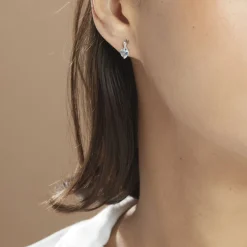 Histoire d'Or Boucles D'oreilles Or Blanc Clothilde Topazes Oxydes or blanc topaze bleue Discount