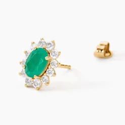 Histoire d'Or Boucles D'oreilles Diamants or jaune emeraude Online
