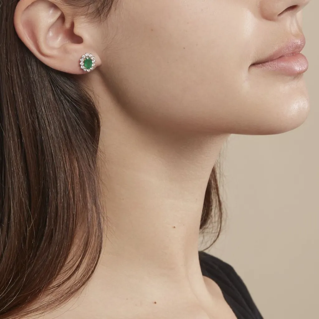Histoire d'Or Boucles D'oreilles Diamants or jaune emeraude Online