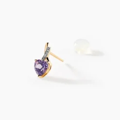Histoire d'Or Boucles D'oreilles Or Jaune Clothilde Amethystes Oxydes or jaune amethyste violette Sale