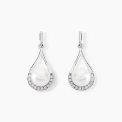Histoire d'Or Boucles D'oreilles Patricia Or Blanc Perle De Culture Oxyde Discount