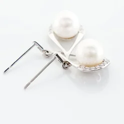 Histoire d'Or Boucles D'oreilles Patricia Or Blanc Perle De Culture Oxyde Discount
