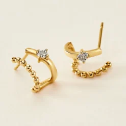 Histoire d'Or Boucles D'oreilles Pearly Effect Or Jaune Diamant Sale