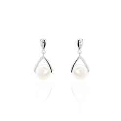 Histoire d'Or Boucles D'oreilles Pendantes Adelina Argent Blanc Perle De Culture Sale