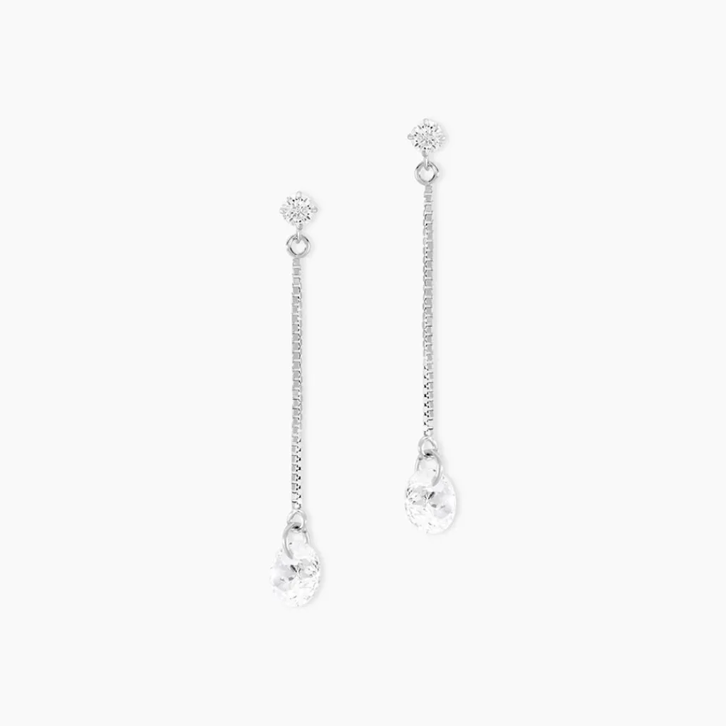Histoire d'Or Boucles D'oreilles Pendantes Regane De Zirconium or blanc oxyde