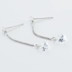 Histoire d'Or Boucles D'oreilles Pendantes Regane De Zirconium or blanc oxyde