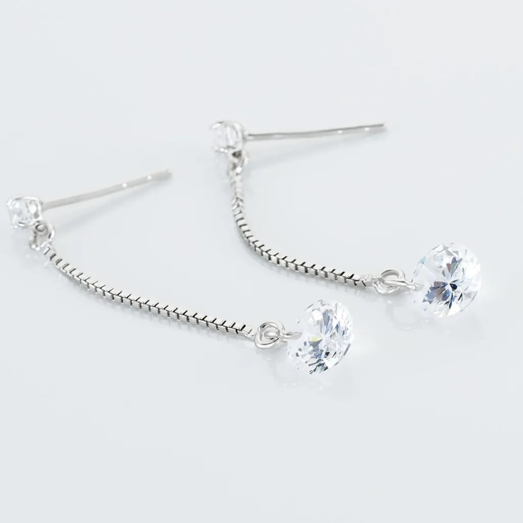 Histoire d'Or Boucles D'oreilles Pendantes Regane De Zirconium or blanc oxyde