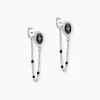 Histoire d'Or Boucles D'oreilles Pendantes Polka Argent Blanc Hot