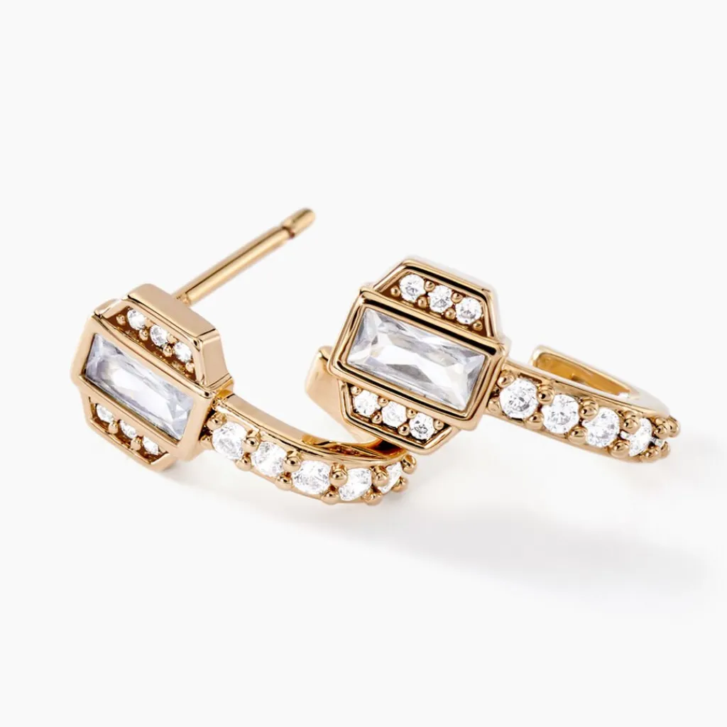 Histoire d'Or Boucles D'oreilles Pendantes Gold Chandelier Plaqué Or Oxyde Zirconium Best