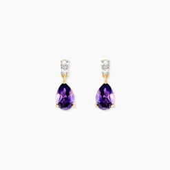 Histoire d'Or Boucles D'oreilles Pendantes Zuleika Or Jaune Améthyste Oxyde De Zirconium Online