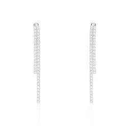 Histoire d'Or Boucles D'oreilles Pendantes Louanne Argent Blanc Oxyde De Zirconium Hot