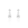 Histoire d'Or Boucles D'oreilles Pendantes Jordaine Or Blanc Oxydes