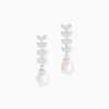 Histoire d'Or Boucles D'oreilles Pendantes Giacobbe Argent Blanc Perle De Culture New