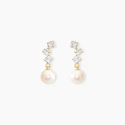 Histoire d'Or Boucles D'oreilles Pendantes Taiss Or Jaune Perle De Culture Online