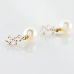 Histoire d'Or Boucles D'oreilles Pendantes Taiss Or Jaune Perle De Culture Online