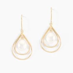 Histoire d'Or Boucles D'oreilles Pendantes Martyna Or Jaune Perle De Culture or jaune perle blanche Clearance